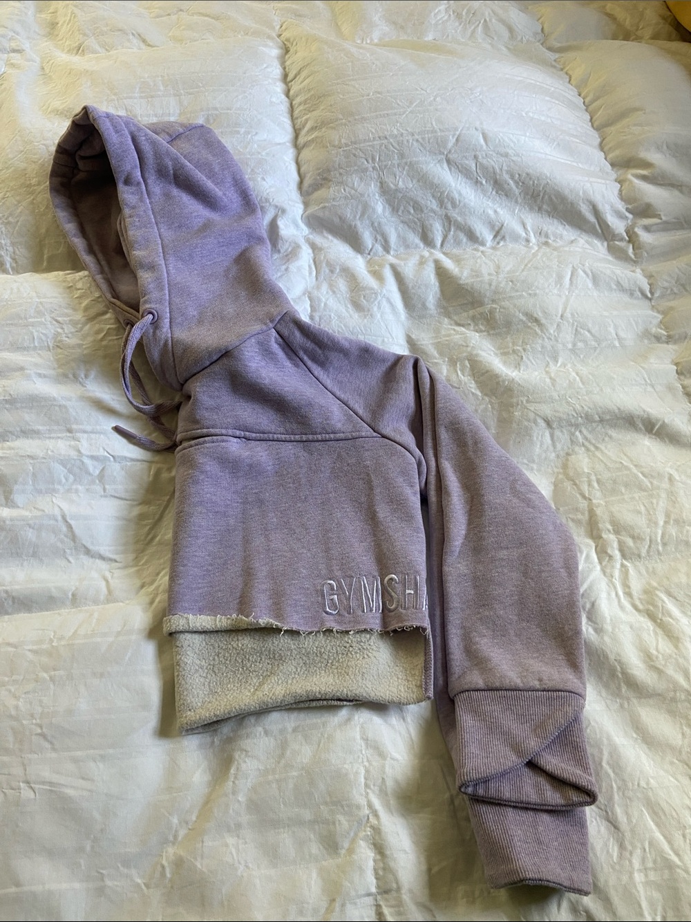 Gymshark Lavender Cropped Sherpa Hoodie